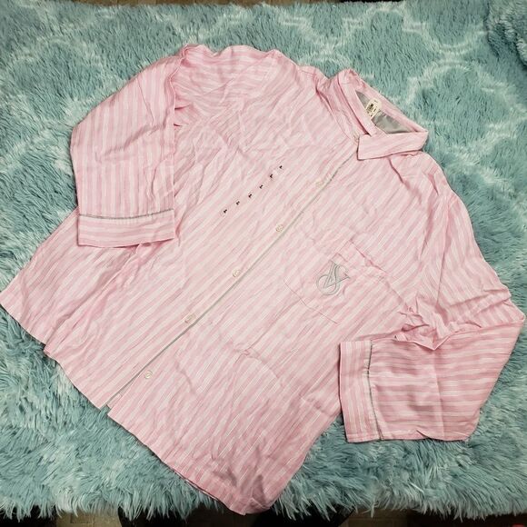 Victoria's Secret Pink Striped Sleep Pajama Jacket - Picture 2 of 4